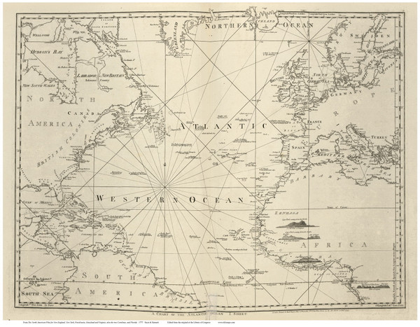 Atlantic Ocean, 1777 North American Pilot - USA Regional 11