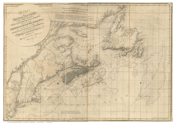 Nova Scotia and New England 1779 - Des Barres V1-1 Reprint - USA Regional