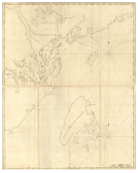 Passamaquoddy Bay and  Grand Manan 1779 - Des Barres V1-4 Reprint - USA Regional