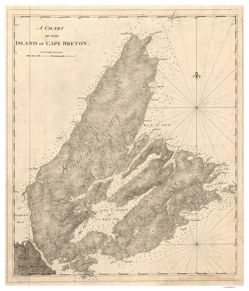 Cape Breton Island 1781 - Des Barres V2-8 Reprint - USA Regional Cape Breton Island 1781 - Des Barres V2-8 Reprint - USA Regional