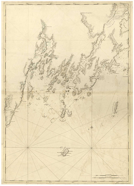 Monhegan Island 1776 - Des Barres V3-07 Reprint - USA Regional