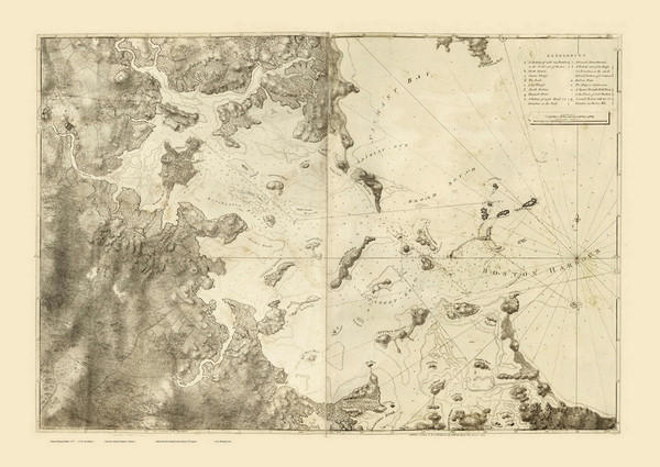 Boston Harbor 1775 - Des Barres V3-17 Reprint - USA Regional
