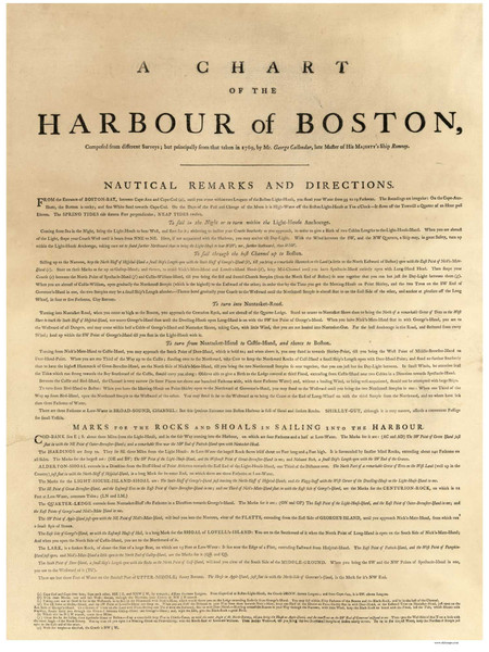 Great Harbor of Boston - Text 1775 - Des Barres V3-17a Reprint - USA Regional