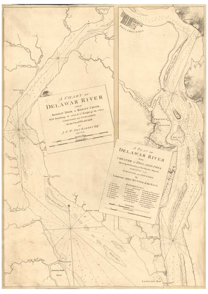 Delaware River 1779 - Des Barres V3-29 Reprint - USA Regional