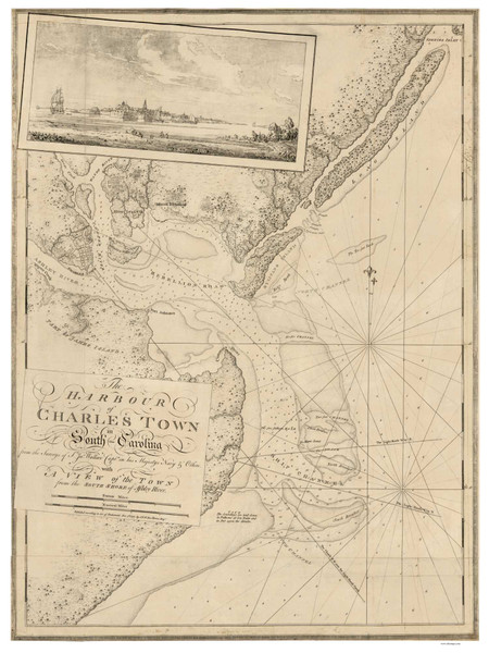 Charlestown Harbor 1777 - Des Barres V3-32 Reprint - USA Regional