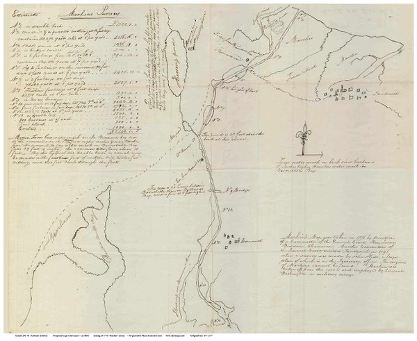 Cape Cod Canal 1776 Mackin - Old Map Custom Print
