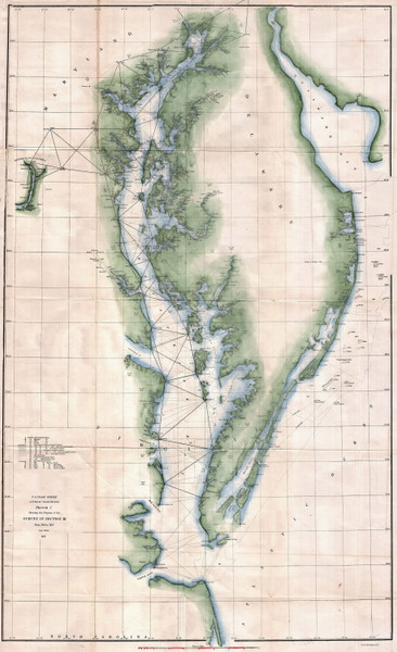 Chesapeake Bay 1851 - Survey (Ggus) - Old Map Reprint