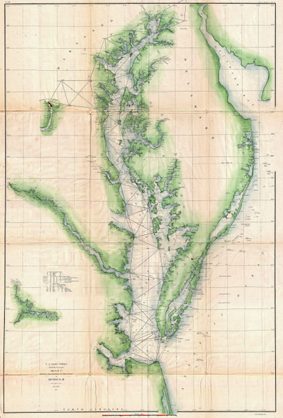 Chesapeake Bay 1855 - Survey (Ggus) - Old Map Reprint