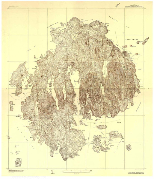 Acadia National Park, Maine Old Map Reprint 1935 - Cities Other