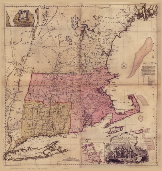 New England ca1760 Old Map Reprint - Jeffereys New England ca1760 Old Map Reprint - Jeffereys