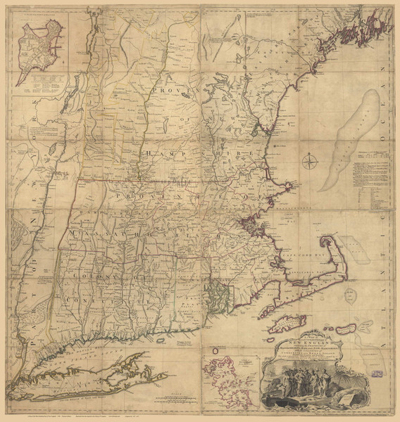 New England ca1768 Old Map Reprint - Jeffereys