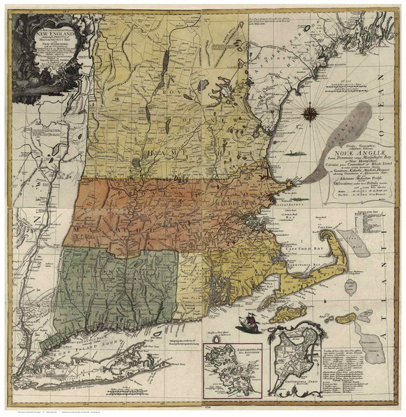 New England 1779 Old Map Reprint - Probst