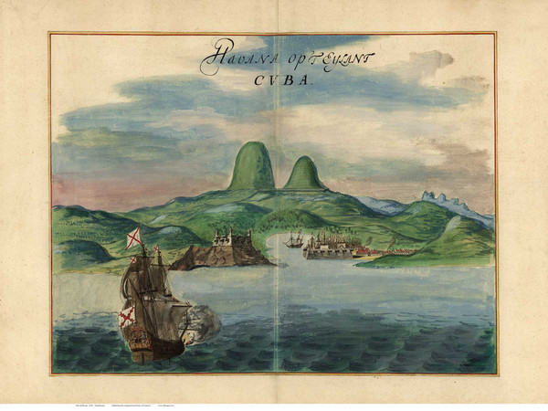 Port of Havana (drawing) - 1639 Vinckeboons - USA & Americas