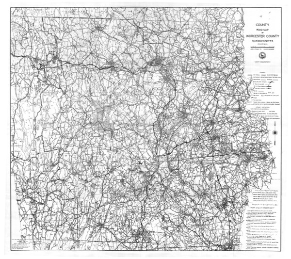 Worcester County Massachusetts 1970 - Old Map Reprint - County Other