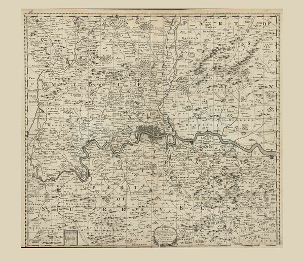 Old Map of London 1686 Morden - Old Map Reprint