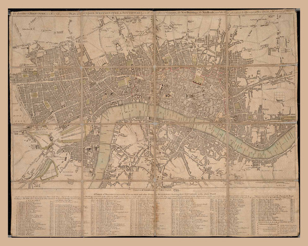 Old Map of London 1795 Ellis - Old Map Reprint