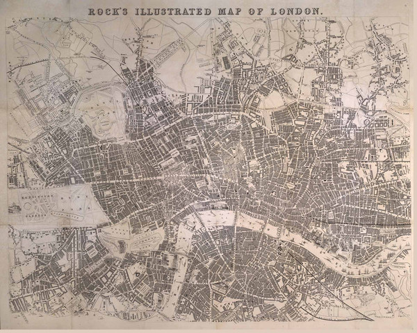 Old Map of London 1845 Rocks - Old Map Reprint