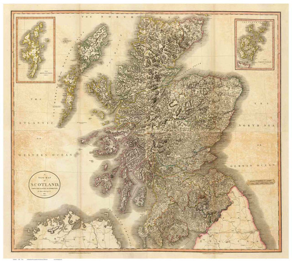 Scotland 1801 Cary - Old Map Reprint - Rumsey