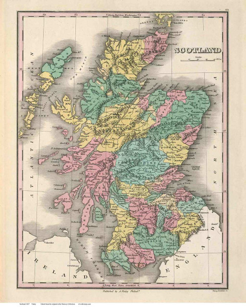 Scotland 1827 Finley - Old Map Reprint