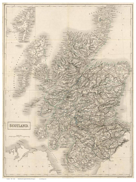 Scotland 1855 Hall - Old Map Reprint