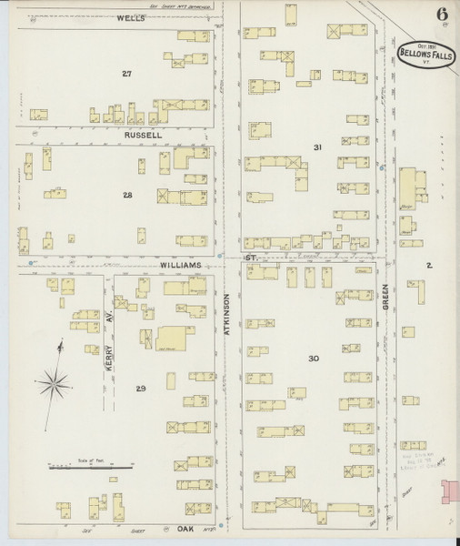 Bellows Falls, VT Fire Insurance 1891 Sheet 6 - Old Town Map Reprint