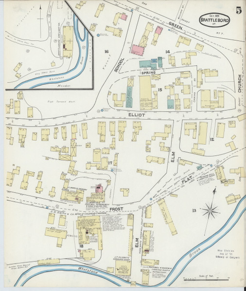 Brattleboro, VT Fire Insurance 1891 Sheet 5 - Old Town Map Reprint