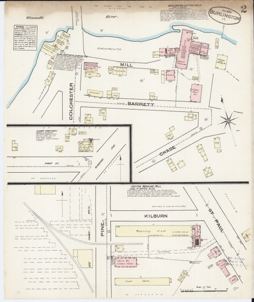 Burlington, VT Fire Insurance 1885 Sheet 2 - Old Town Map Reprint Burlington, VT Fire Insurance 1885 Sheet 2 - Old Town Map Reprint