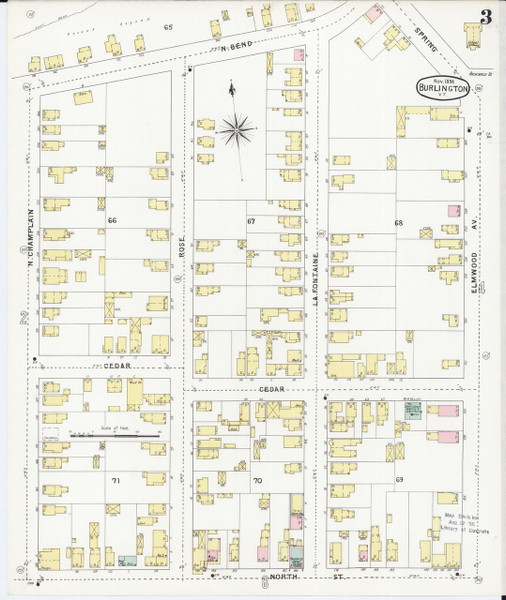 Burlington, VT Fire Insurance 1894 Sheet 4 - Old Town Map Reprint Burlington, VT Fire Insurance 1894 Sheet 4 - Old Town Map Reprint