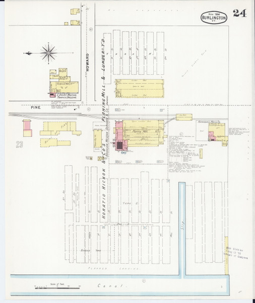 Burlington, VT Fire Insurance 1894 Sheet 25 - Old Town Map Reprint