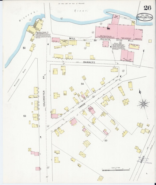 Burlington, VT Fire Insurance 1894 Sheet 27 - Old Town Map Reprint