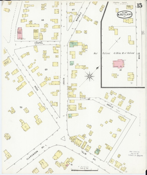 Rutland, VT Fire Insurance 1895 Sheet 15 - Old Town Map Reprint
