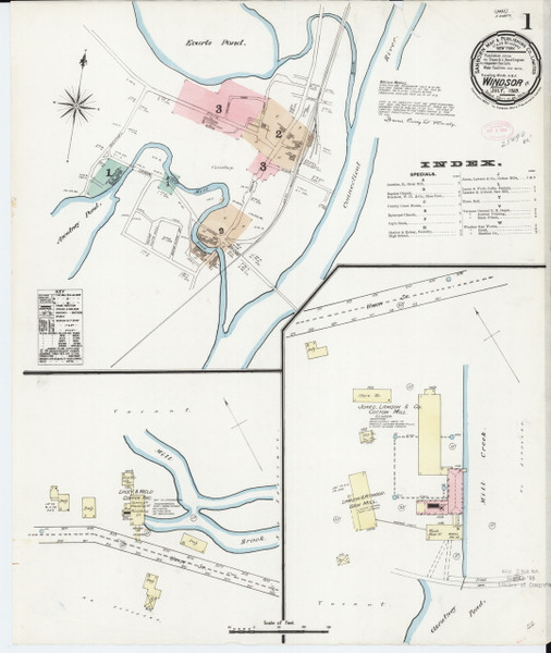 Windsor, VT Fire Insurance 1889 Sheet 1 - Old Town Map Reprint Windsor, VT Fire Insurance 1889 Sheet 1 - Old Town Map Reprint