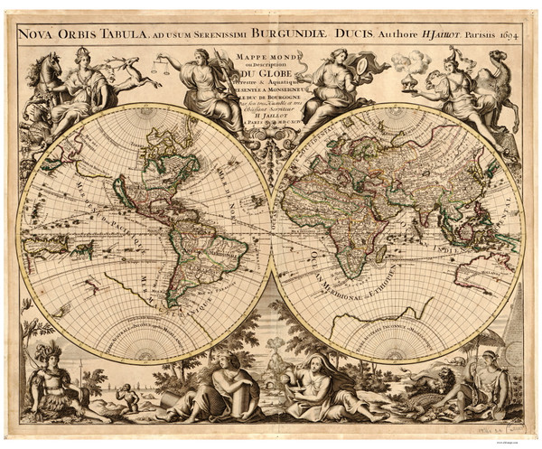 1694 World Map by Jaillot