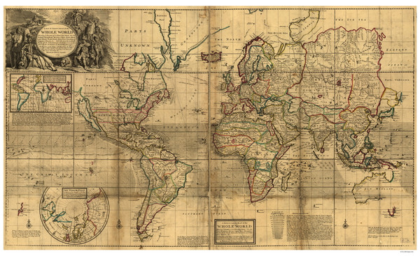 1719 World Map by Moll