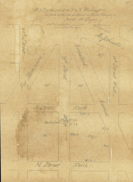 7 Lingan 19th St 1 1870x Washington DC Block Map - Old Map Reprint