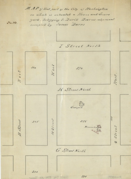 10 Burns 10th St 2 1870x Washington DC Block Map - Old Map Reprint