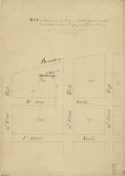 12 Peter 13th St 1796x Washington DC Block Map - Old Map Reprint
