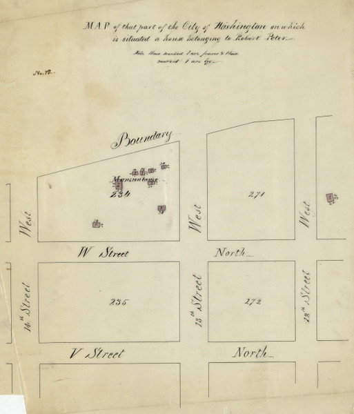 12 Peter 13th St 1870x Washington DC Block Map - Old Map Reprint