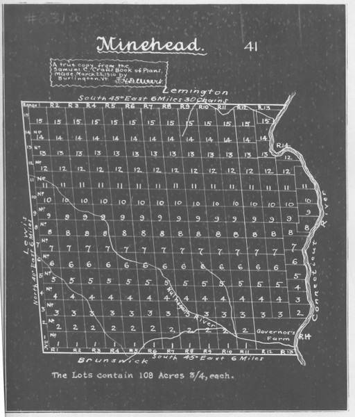 Bloomfield (Minehead Old) Lotting Vermont Town Dewart