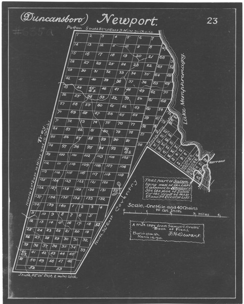 Newport (Duncansboro Old) 1 Lotting Vermont Town Dewart