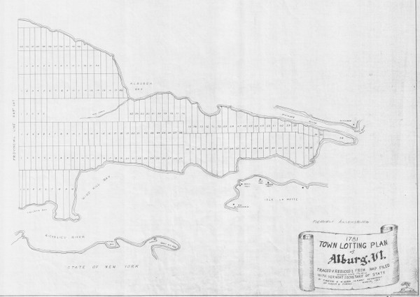Alburg Lotting Vermont Town VT State Archives