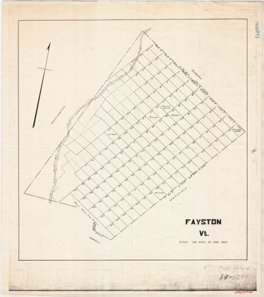 Fayston Lotting Vermont Town VT State Archives