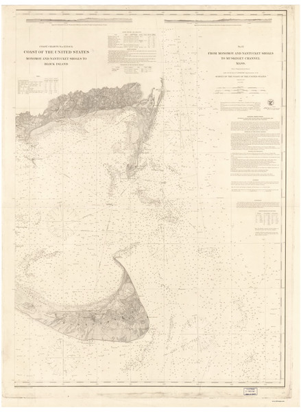Nantucket Sound and Eastern Approaches 1860 80000 AT Chart 111
