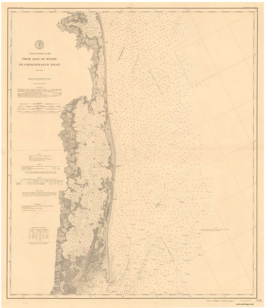 Isle of Wight to Chincoteague Inlet 1890 80000 AT Chart 128