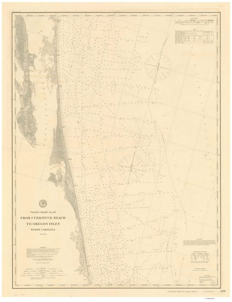 Currituck Beach to Oregon Inlet 1879 80000 AT Chart 138