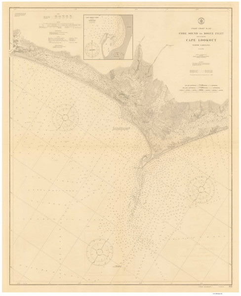 Core Sound to Bogue Inlet 1913 80000 AT Chart 147