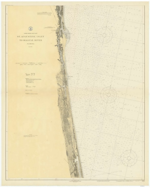 St. Augustine Inlet to Halifax River 1925 80000 AT Chart 159