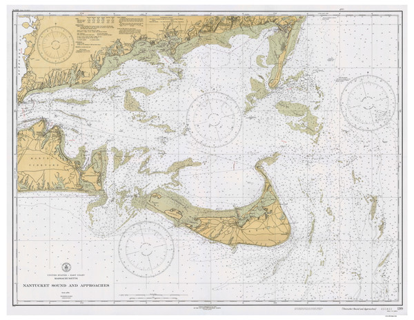 Nantucket Sound and Approaches 1933 80000 AT Chart 1209