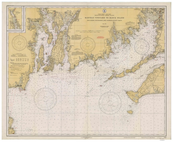 Marthas Vineyard to Block Island 1934 80000 AT Chart 1210