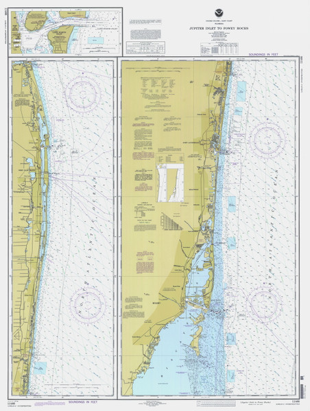 Jupiter Inlet to Fowey Rocks 1996 80000 AT Chart 11466 (1248)